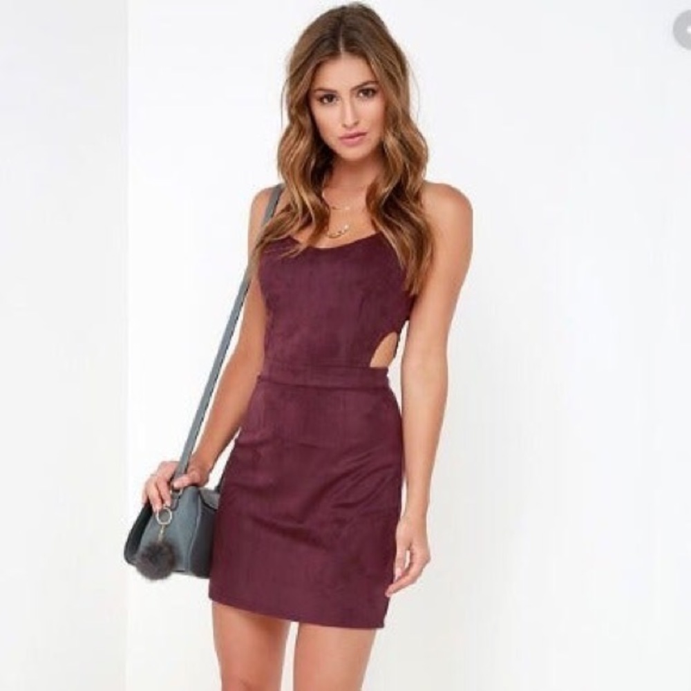 LuLus Purple Suede Cocktail Dress